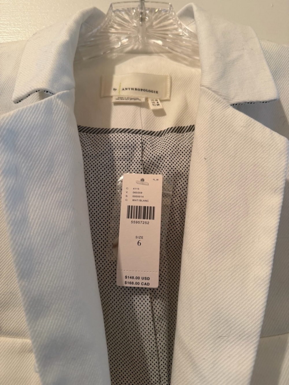 Anthropologie White Utility Blazer with Flap Pockets - Picture 5 of 6
